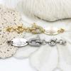 Acessórios de fivela de conexão para pulseira de colar Saturno microincrustados de luxo leve, banhados com proteção de cor em ouro real 18K, material diy, fivela de fecho