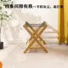 Prateleira de Armazenamento Dobrável para Casa, Prateleira de Armazenamento de Bagagem para Hotel, Porta-Bagagem de Bambu de Camada Dupla