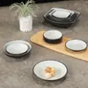 Plato para Snacks Imitación Porcelana Melamina Blanco y Negro para Restaurante, Hotel Plato para Platos Fríos, Cuenco Pequeño para Salsas, Plato para Salsas de Inmersión para Uso Comercial