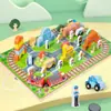 Tren eléctrico de madera creativo para niños, 32 piezas, con vías de haya, divertidos juguetes de tráfico ensamblados.