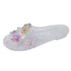 Zapatos de Gel Decorativos de Flor Dopamina Nuevos para Mujer 2026 Verano Versión Coreana Transparentes Dulces Planos de Moda Sandalias de Cristal
