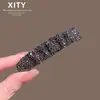 Novo grampo de cabelo com strass totalmente cravejado, elegante grampo para franja frontal, acessório de cabelo para arrumar fios soltos