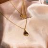 Otoño e Invierno Popular Estilo Francés Exquisito de Alta Gama Lujo Ligero Doble Capa Trébol de Cuatro Hojas Collar Apilado Cadena de Clavícula Personalizada Para Mujer Para Combinar con Todo