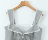 Aliexpress Venta al por mayor Verano Nuevo Versátil para Mujer con Adorno de Encaje Lazo Sin Mangas Top Corto Camisola