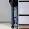 Pantalones Rectos Azul Oscuro Micro La Jeans para Mujer Primavera y Otoño Nuevos Talla Grande Figura de Pera Rechoncha Cintura Alta Elásticos Adelgazantes