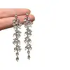 Pendientes de Borla Flor Geométrica Dulces y Exquisitos Estilo Coreano con Diamantes, Sensación de Lujo Ligero y Gama Alta, Pendientes de Nicho de Moda para Mujeres