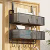 Estante de almacenamiento para colgar en la puerta con ganchos, estante de almacenamiento multicapa para detrás de la puerta del dormitorio, cesta de almacenamiento colgante sin taladro para detrás de la puerta de entrada, tipo oculto