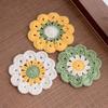 Fabricante Posavasos de Ganchillo de Lana para Taza de Té Flor Pequeña Almohadilla Aislante Tapete de Mesa Pequeño Fresco Simple Accesorios para Ceremonia del Té Individual