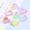 Urso bonito coelhinho Inglês Label diy Creme Cola Telefone Caso Headwear Acessórios para o cabelo Geladeira Adesivos Acessórios de resina