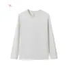 Camiseta Simple de Manga Larga Estilo Americano, Sudadera de Cuello Redondo, Capa Base Elástica con Efecto de Caída, Admite Impresión Personalizada, Sudadera de Marca de Moda