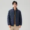90% Plumón de Pato Otoño/Invierno 2026 Nueva Chaqueta de Plumón para Hombre Ligera Blanca de Plumón de Pato Chaqueta con Cuello Alto Moda