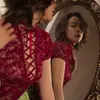 Lingerie sexy sexy transparente uniforme de comissária de bordo preto colado ao quadril paixão tentação pijama camisola conjunto geração cabelo