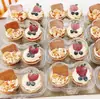 Caja de Empaque para Cupcakes de Papel Transparente de una Pieza Paquete de Dos Cajas de Empaque para Muffins Cupcakes Tartas para Uso Comercial