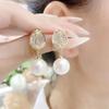 Nuevos Pendientes de Moda Versátiles Pendientes de Tulipan con Perlas Blancas Exquisitos Versátiles Moda Estilo Coreano