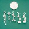 Colgante de Lazo de Plata Esterlina S925 Oro Rijin Borla Colgante Deslizante con Incrustaciones Accesorios para Pulsera de Cuentas DIY