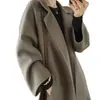 Nuevo Abrigo de Lana Otoño/Invierno 2026 para Mujer Talla Grande Largo Por Encima de la Rodilla Ceñido con Cinturón Holgado Talla Grande Adelgazante Ropa de Abrigo de Alta Gama Moderna
