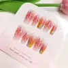 Puntas de uñas vestibles hielo transparente diamantes brillantes diamantes triturados oso infantil flores pequeñas estilos ojo de gato multiestilo colección pegatinas arte de uñas