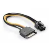 Cable Adaptador de Alimentación Inversa para Tarjeta Gráfica de Puerto de Alimentación Macho de 15P a Hembra de 6P Cable de Alimentación para Tarjeta Gráfica de 6 Pines a 15 Pines