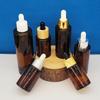 Botellas gotero marrones a prueba de luz al por mayor para cuidado de la piel, esencia corporal, aceites esenciales, perfumes, cosméticos, botellas de muestra de prueba