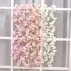 Vinha de Flor de Cerejeira Decoração de Teto Interno Flor de Vinha Flores Artificiais de Plástico para Decoração de Casamento Cobertura de Tubo de Ar Condicionado