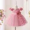 Roupas Infantis Transfronteiriças Vestidos para Meninas Saia Tutu de Rede Bebê Vestido para Bebê de Um Ano Borboleta Vestido de Casamento Vestido de Princesa Atacado