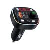 Carregador de carro da série T, modelo privado, carregamento rápido, FM, bluetooth, luz ambiente, carregador de carro, acendedor de cigarros de carro