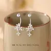 Aretes Originales de Plata de Ley S999 con Aguja, Flores Florecientes, Flores de Encanto Antiguo, Aretes Rectos en Forma de U, Nuevos Pequeños de Nicho, Adornos Suaves para Orejas, Dropshipping