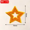Parches bordados de pentagrama con lentejuelas de colores, etiquetas bordadas por computadora, parches para reparar agujeros, accesorios decorativos para ropa DIY