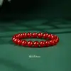Pulsera de Ágata Roja Natural Anillo de Pigmento Puro Cuentas Múltiples Especificaciones Unisex Venta al por Mayor Punto Ágata Roja Anillo Único