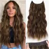 Peluca Kony Estilo Europeo y Americano Peluca para Mujer Postizo Natural Pieza Única Cabello Largo Rizado Fibra de Alta Temperatura Extensiones de Cabello con Hilo de Pescar