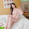 Pijama de verano para mujer de manga corta y manga larga, traje de dos piezas nuevo 2023, delgado y fresco, ropa de casa francesa que se puede usar fuera, venta al por mayor