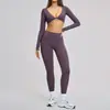 Conjunto de Yoga Zechuang Cepillado Acampanado Estilo Europeo y Americano Conjunto Deportivo para Correr Fitness Espalda Descubierta Atado al Cuello Atuendo de Yoga 4201