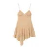 Comercio Exterior Transfronterizo Ropa de Mujer 2026 Nueva Moda Francesa Vestido de Tirantes Irregular a Cuadros con Encaje 2180314