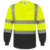 Camiseta de Manga Longa Refletiva Mais Vendida no Exterior Personalizada para Construção e Manuseio Camiseta Refletiva de Gola Redonda Alto Brilho Respirável Proteção Solar Roupas Refletivas