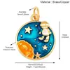 S70 Accesorios para Joyería DIY Espacio Sol Rayo Molino de Viento Luna Estrella Colgante Pequeño