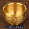 Jarra de Vino Doble Pez Amarillo Puro, Jarra Baifu para el Hogar y Juego de Copas de Vino, Dote de Boda, Ofrendas de Boda, Decoraciones para Muebles