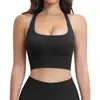 Camiseta de tirantes acanalada sin costuras transfronteriza para yoga con diseño de espalda cruzada, sujetador deportivo a prueba de impactos ajustado para correr y fitness 5518