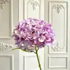 Flor de hortensia artificial individual para decoración floral de bodas, flores artificiales para decoración suave de sala de estar en casa estilo europeo, hortensia para paisajismo de proyectos