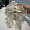 Diadema de Red con Lazo de Pedrería Estilo Coreano para Mujer, Coletero Elegante Francés, Exquisito Accesorio Versátil para el Cabello Transfronterizo