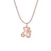 Colar de concha de aço de titânio com arco de concha comemorativa feminina presente de feriado bonito colar de urso