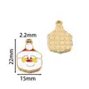 Pingente de Aço Inoxidável Desenho Papai Noel com Design de Gotejamento de Óleo, Pulseira DIY Feita à Mão, Colar, Chaveiro, Enfeite Pendente, Acessório