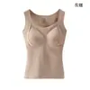 Camiseta térmica de seda sem costura com bojos, camada base plus size, não precisa usar sutiã, roupa íntima térmica com bojo fixo