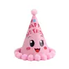 Nuevos Sombreros de Cumpleaños de Estilo para Niños y Adultos para Niños y Niñas, Sombreros con Pompón para Decoración de Fiestas de Cumpleaños, Creativos Sombreros de Arcoíris de Dibujos Animados