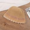 Gorro de punto retro japonés para mujer, otoño e invierno, cálido, de lana, para cabeza grande, rojo Sena, tipo cubo, sombrero de pescador delgado