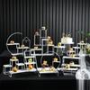 Suporte de exibição de decoração de mesa de sobremesa de estilo europeu sobremesa de casamento refeição fria chá pausa bolo prateleira mesa chá da tarde lanche suporte