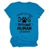 Promocionado desde Perro Amazon Ebay Sitio Independiente Moda Versátil Camiseta de Manga Corta con Cuello Redondo para Mujer Comercio Exterior