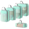 Set de 10 Bolsas de Almacenamiento de Viaje de Compresión Cuidadosamente Seleccionadas, Bolsa de Almacenamiento de Malla con Cordón para Empacar por Separado, Bolsa Organizadora para Equipaje, Maquillaje y Artículos de Tocador