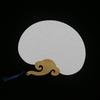 Leque Redondo Estilo Tradicional com Acabamento em Laca, Pintura por Transferência de Água, Leque Pintado Impresso com Cabo de Bambu Nan, Papel de Arroz Espessado, Leque Especial para Aplicação de Laca com Junta de Bambu