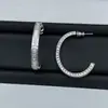 Pendientes de Diamante Incrustado en Resina Marca Dior/Dior Pendientes de Semicírculo con Letra Cd Moda Europea y Americana Pendientes Versátiles para Mujer Venta Directa