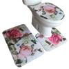 Nuevo Tapete para Inodoro con Estampado de Animales y Flores de Dibujos Animados 3D Tapete para Baño del Hogar Alfombra para Piso Juego de Tres Piezas